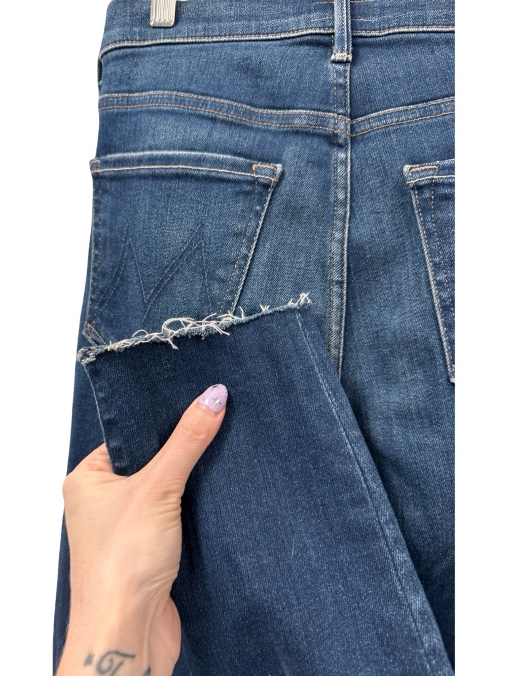 MOTHER The Stunner Ankle Fray Jeans Sweet Lime Wash High Rise Skinny 27 - Picture 9 of 16